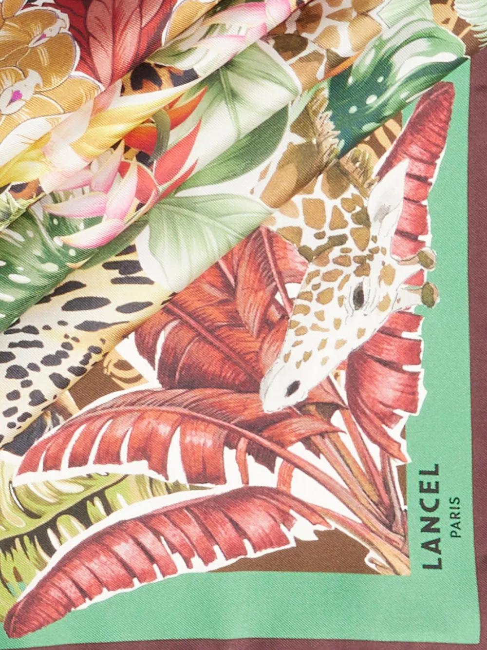 Lancel Zijden sjaal met jungleprint Groen