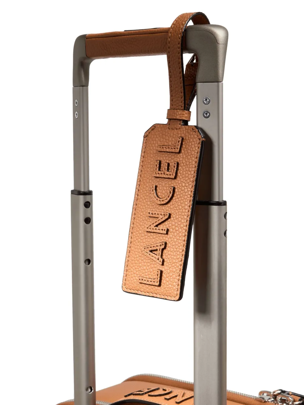 Lancel Leren koffer met logoplakkaat Beige