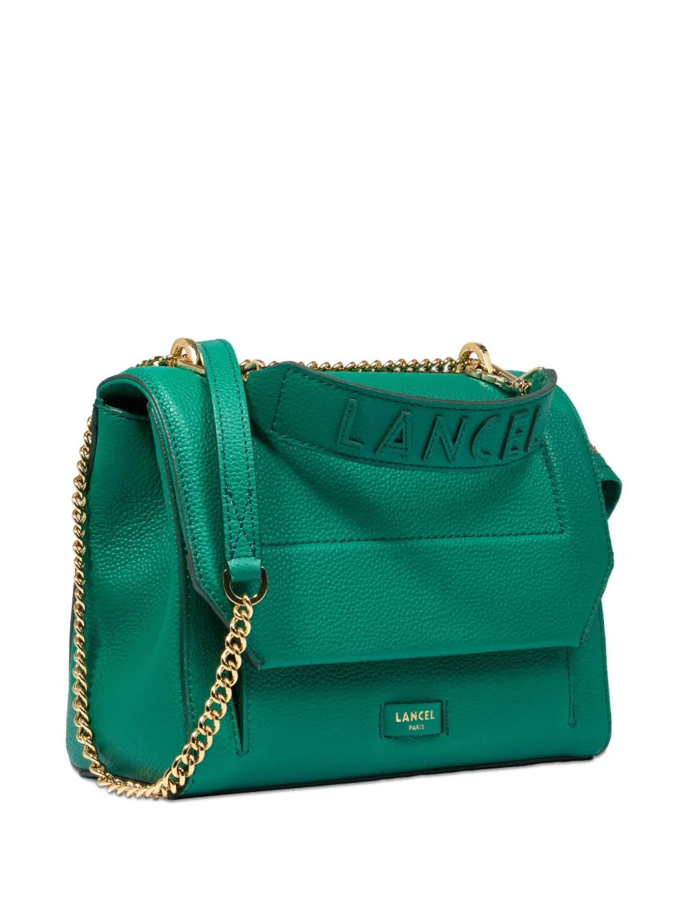 Lancel Ninon Flap Logo-plaque Cross-body Bag In Green
