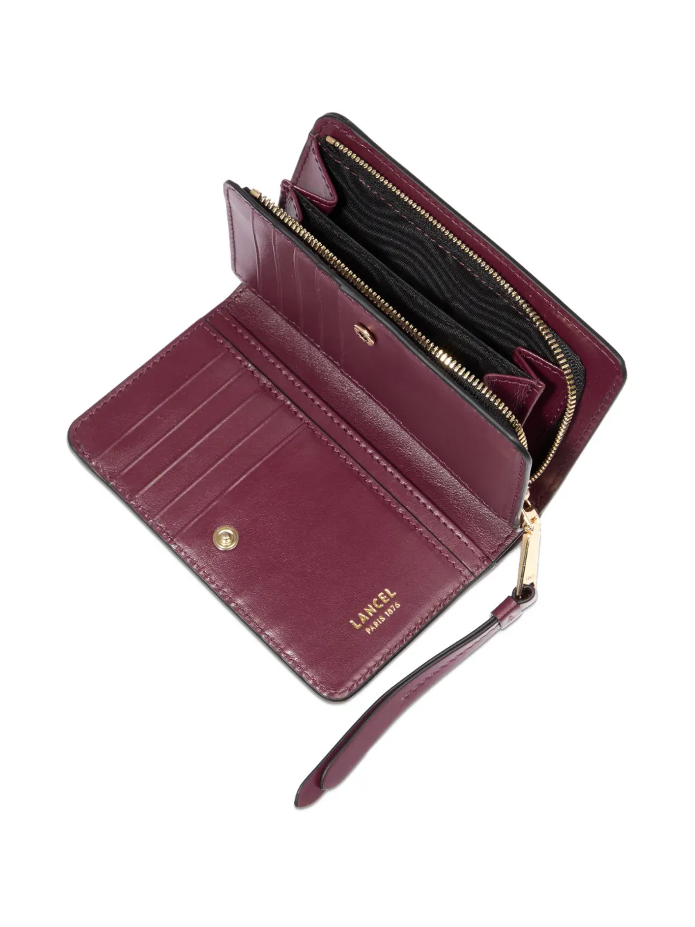 Lancel Logo-stamp Leather Wallet In Blue