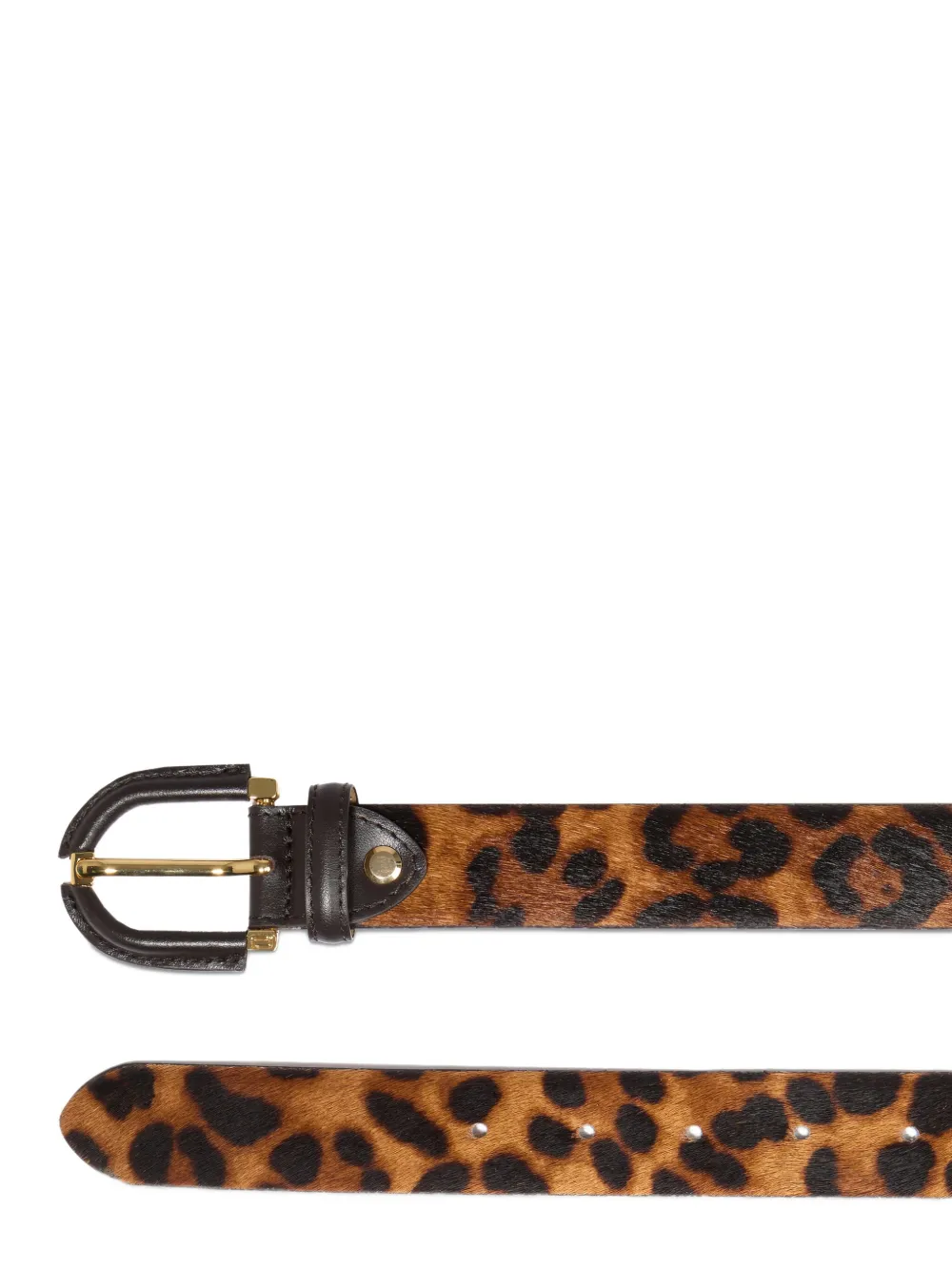 Lancel Ardillon gespriem met luipaardprint - Bruin