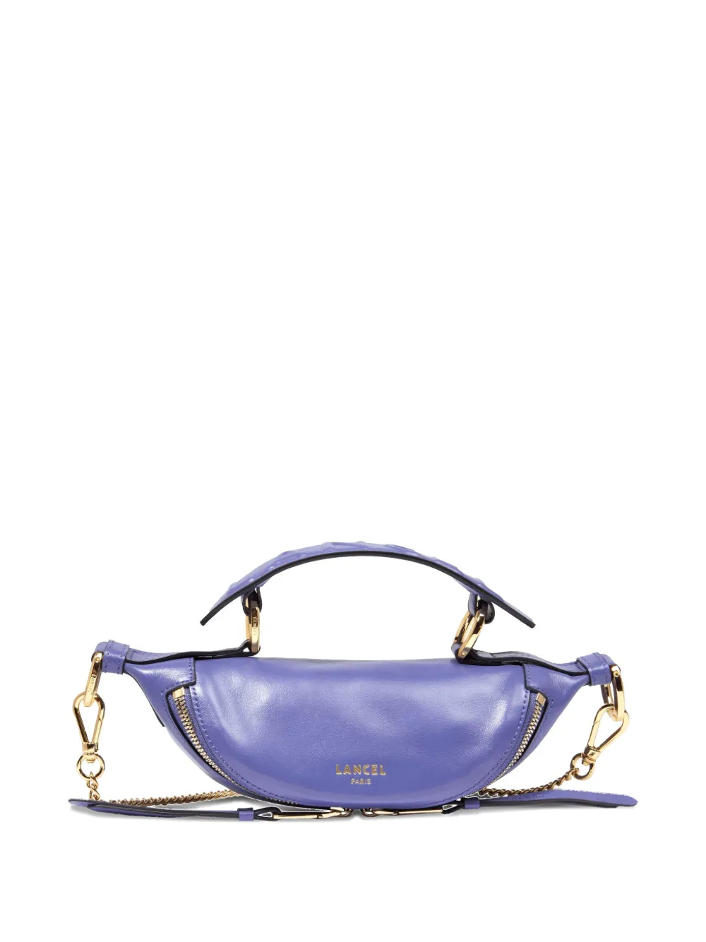 Lancel Origami kleine gewelfde leren crossbodytas Blauw