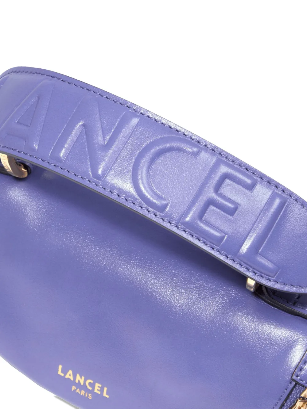 Lancel Origami kleine gewelfde leren crossbodytas Blauw