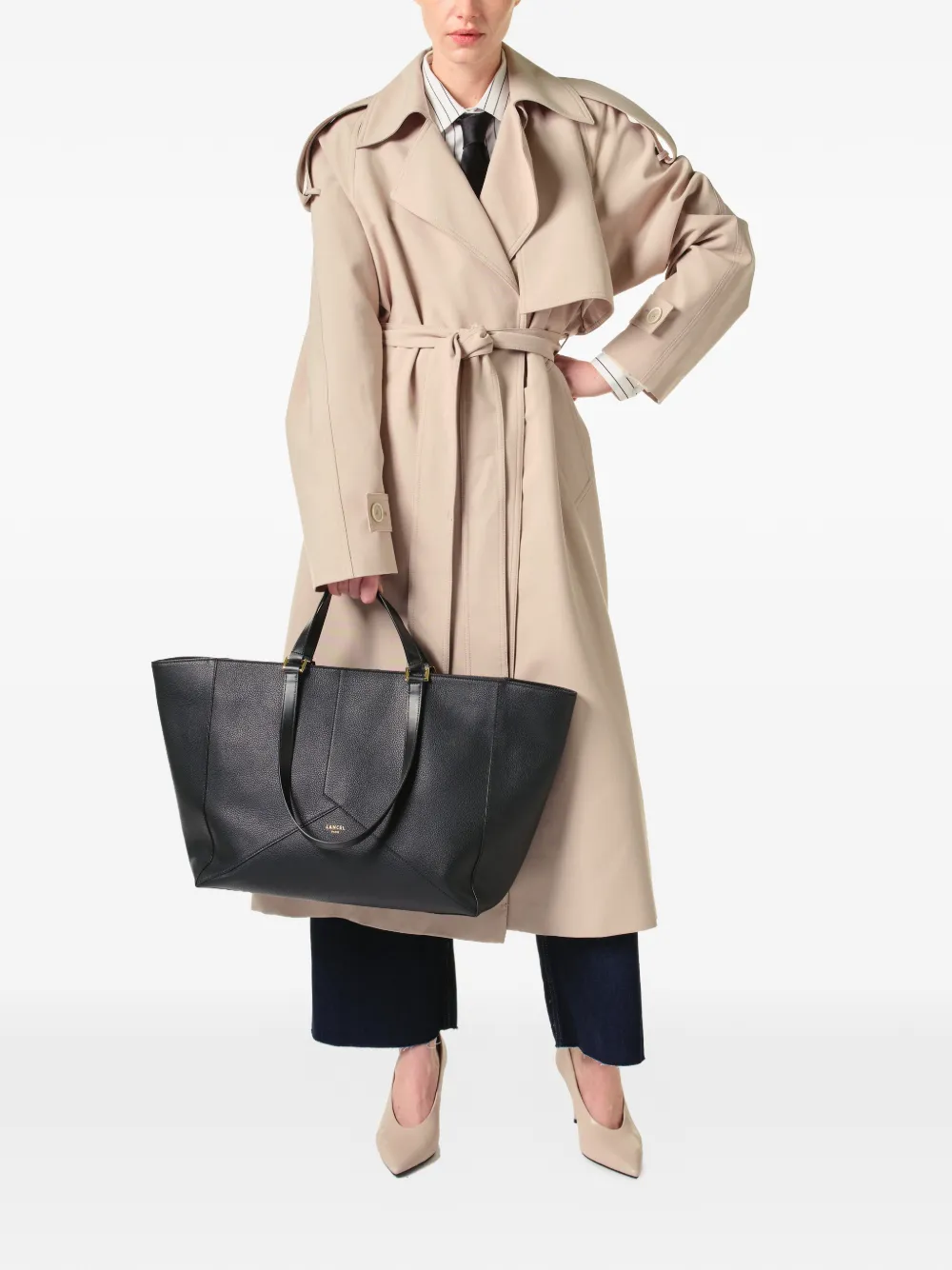 Lancel Envelop leren shopper Zwart