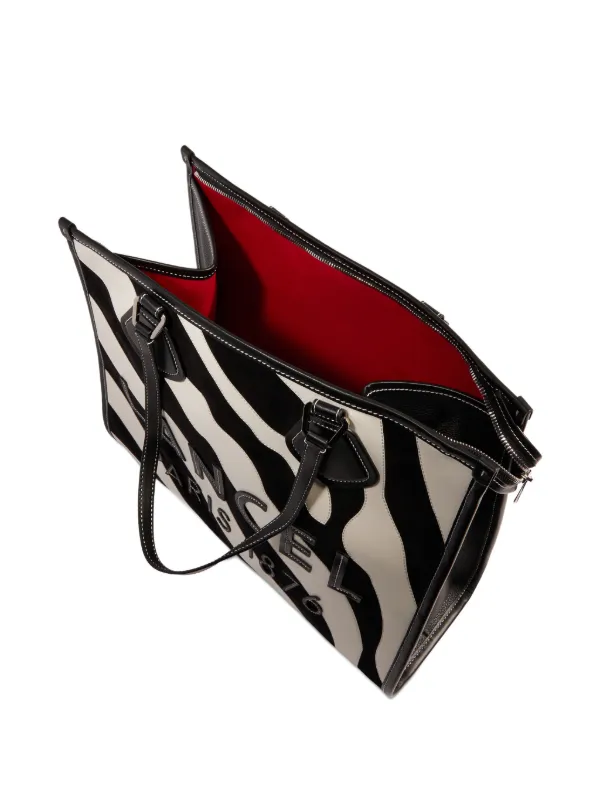 o988 フラジェラント Lancel Large zebra-print Suede Tote Bag | Black | FARFETCH