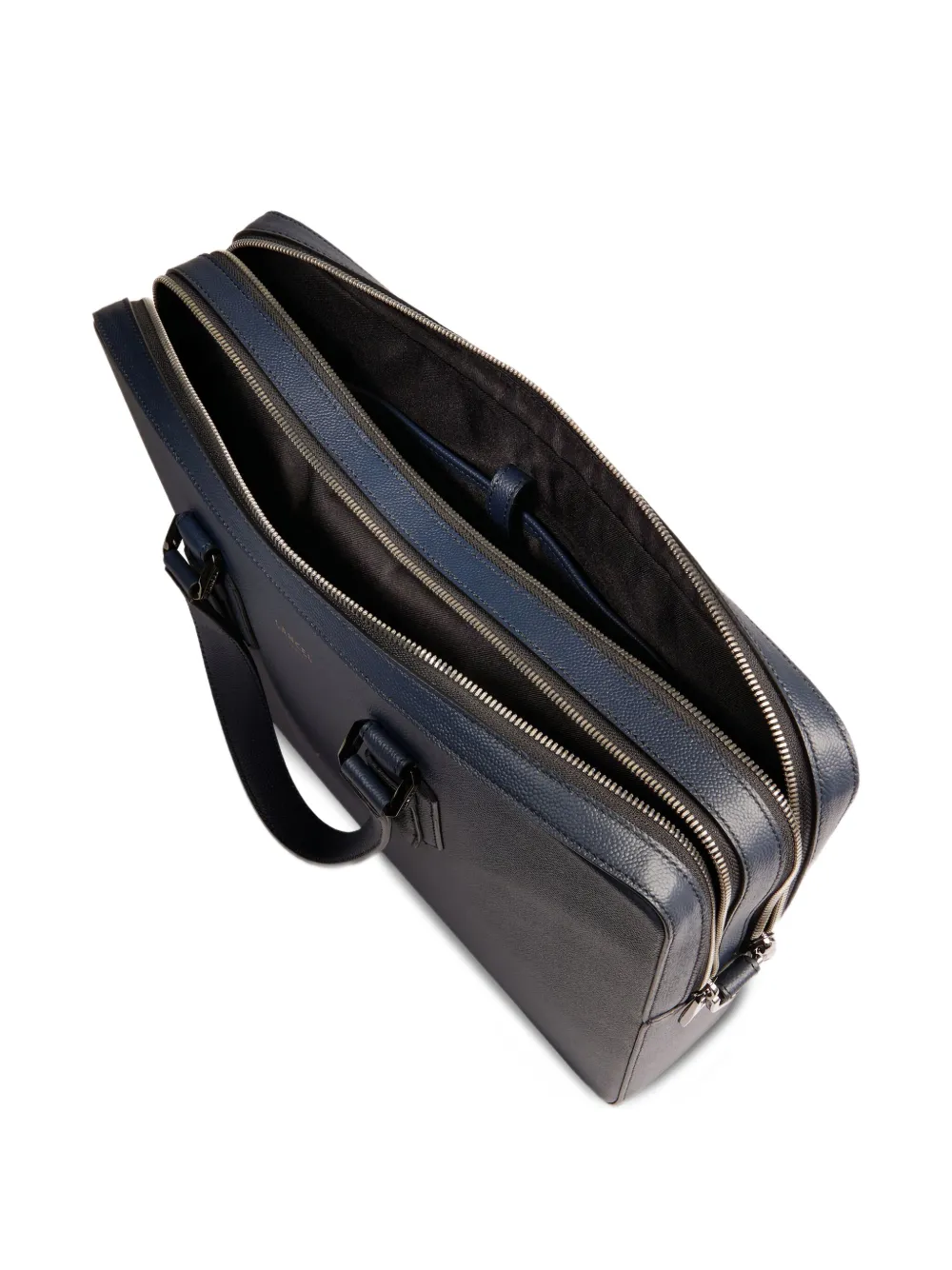 Lancel Leren laptoptas met gespdetail Blauw