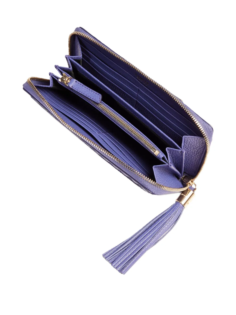 Lancel Portemonnee met rits en kwastje Paars