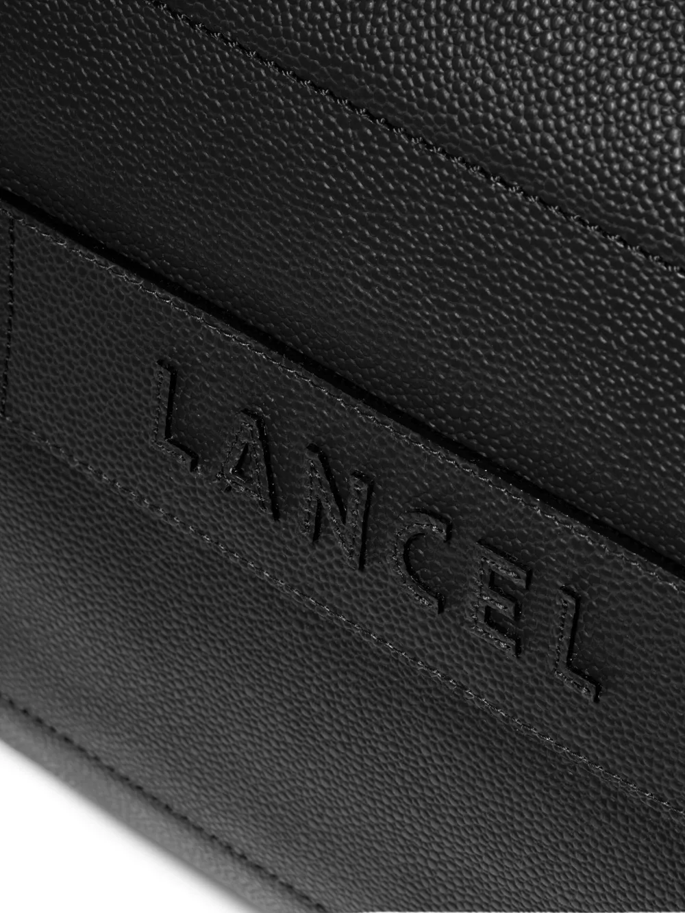 Lancel Ninon leren reistas met logopatch Zwart