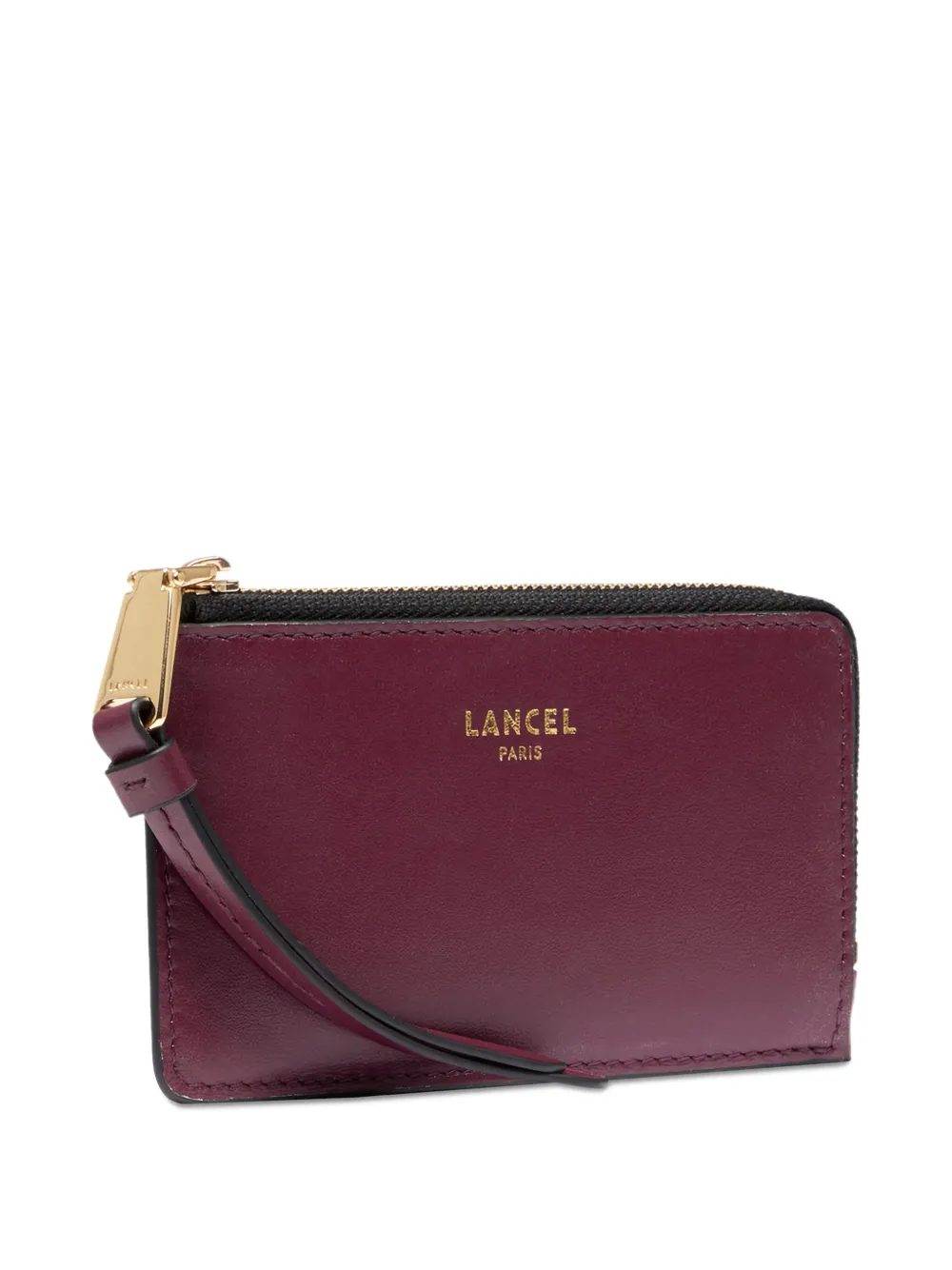 Lancel Zip-fastening Leather Card Holder In Burgundy