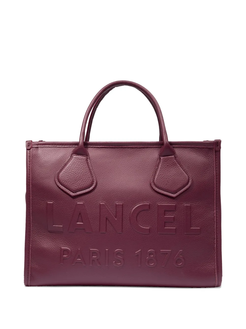 Lancel Medium Embossed-logo Tote Bag In Red