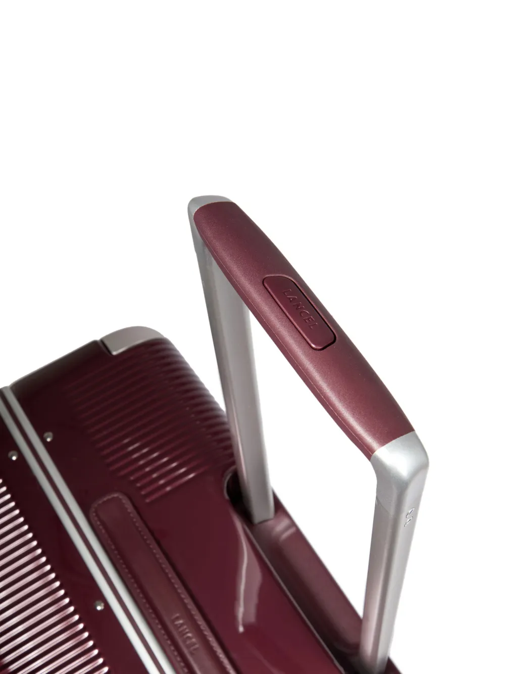 Lancel Empreinte Ribbed Hard Suitcase In Red