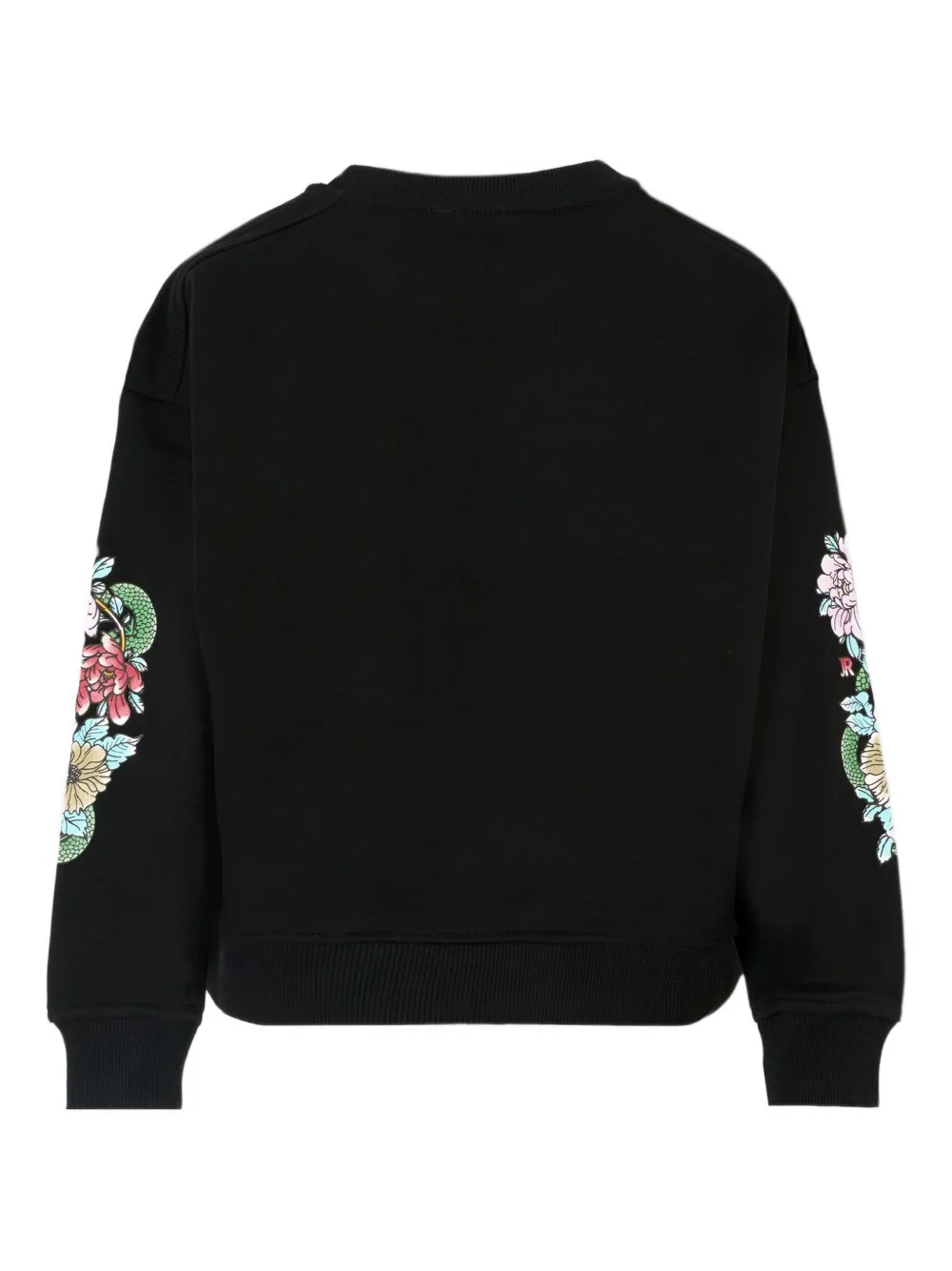 John Richmond Junior floral-embroidered crew-neck sweatshirt Zwart