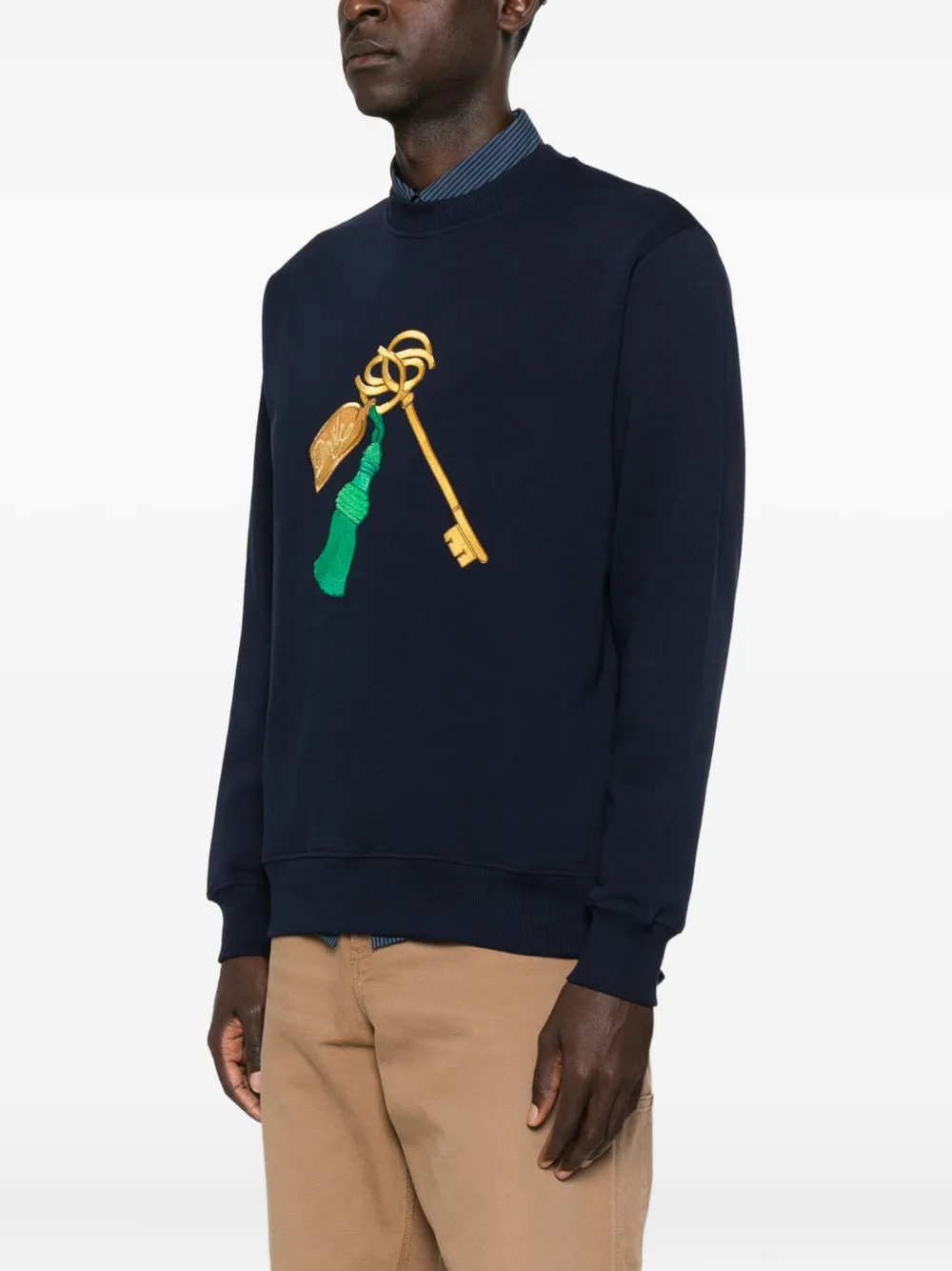 Drôle De Monsieur Embroidered Long-sleeve Sweatshirt In Black