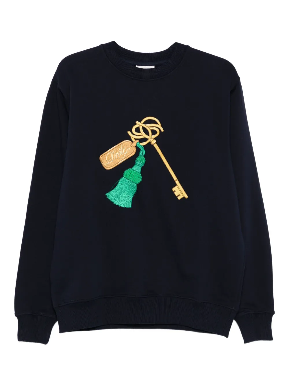 Drôle De Monsieur embroidered long-sleeve sweatshirt | Blue | Image 1