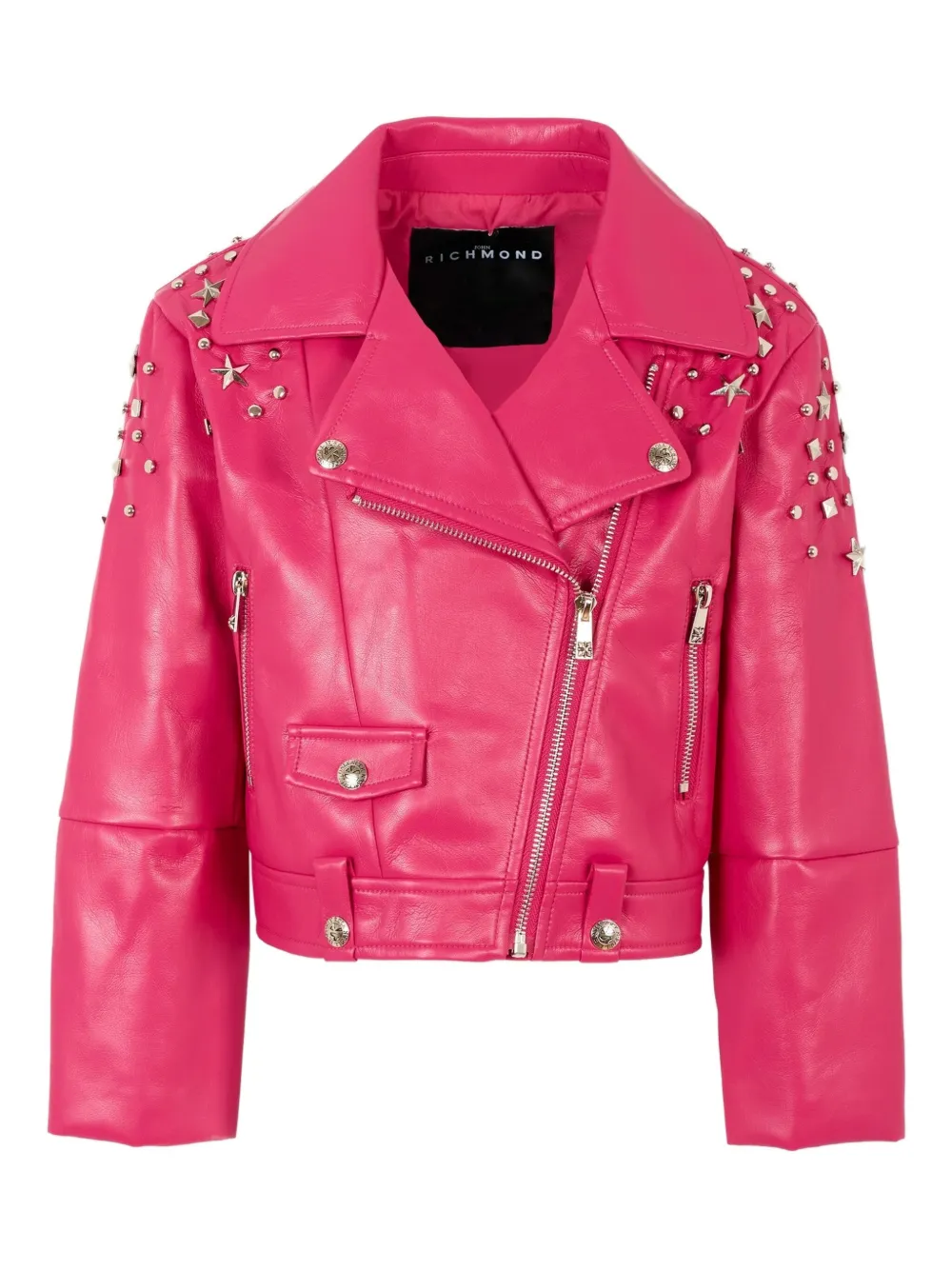 John Richmond Junior star-embellished biker jacket Roze