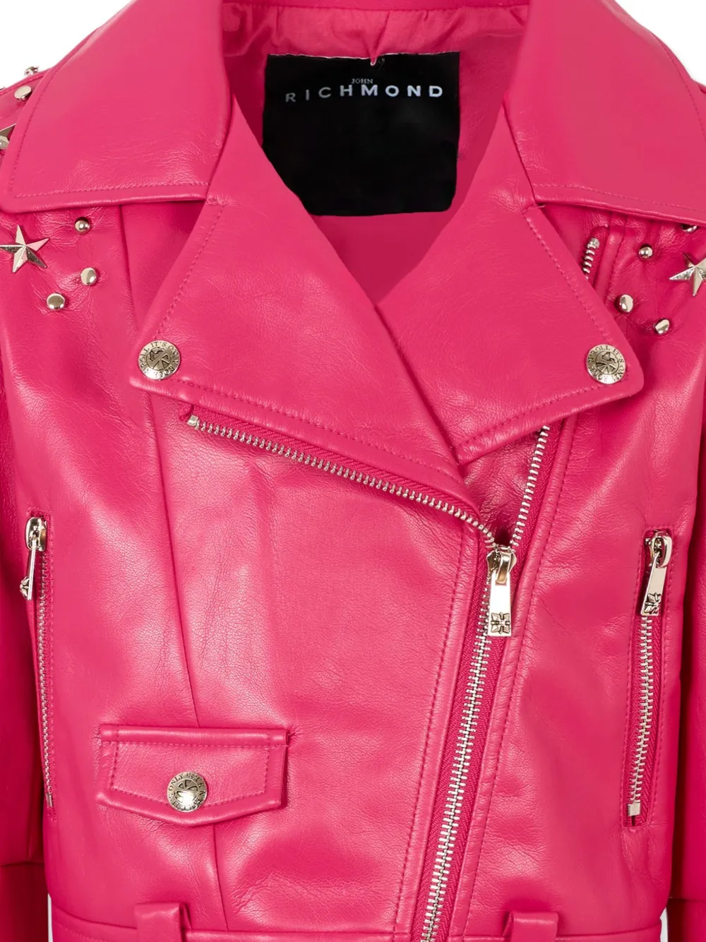 John Richmond Junior star-embellished biker jacket Roze