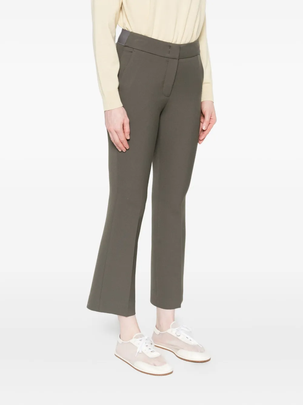 Peserico Flat-front Side-pocket Trousers In Green