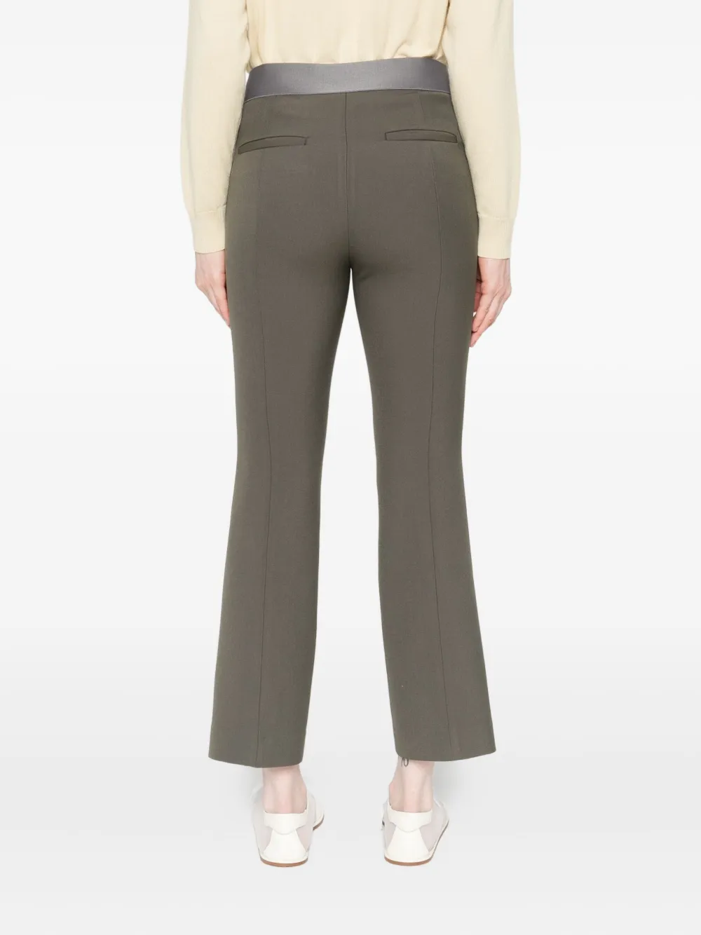 Peserico Flat-front Side-pocket Trousers In Green