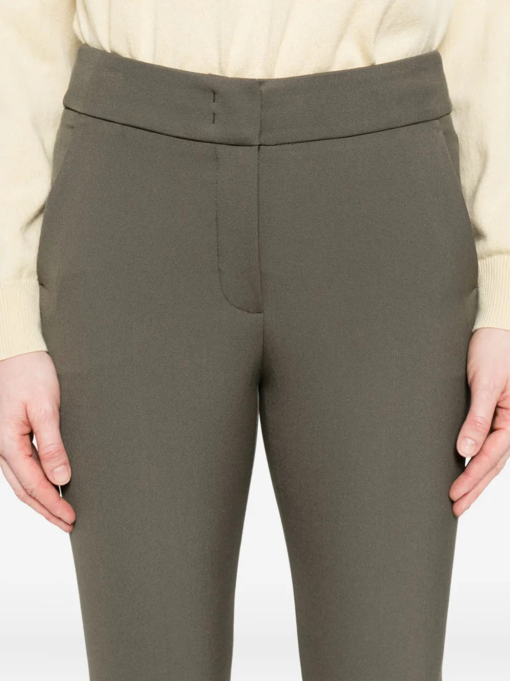 Peserico Flat-front Side-pocket Trousers In Green