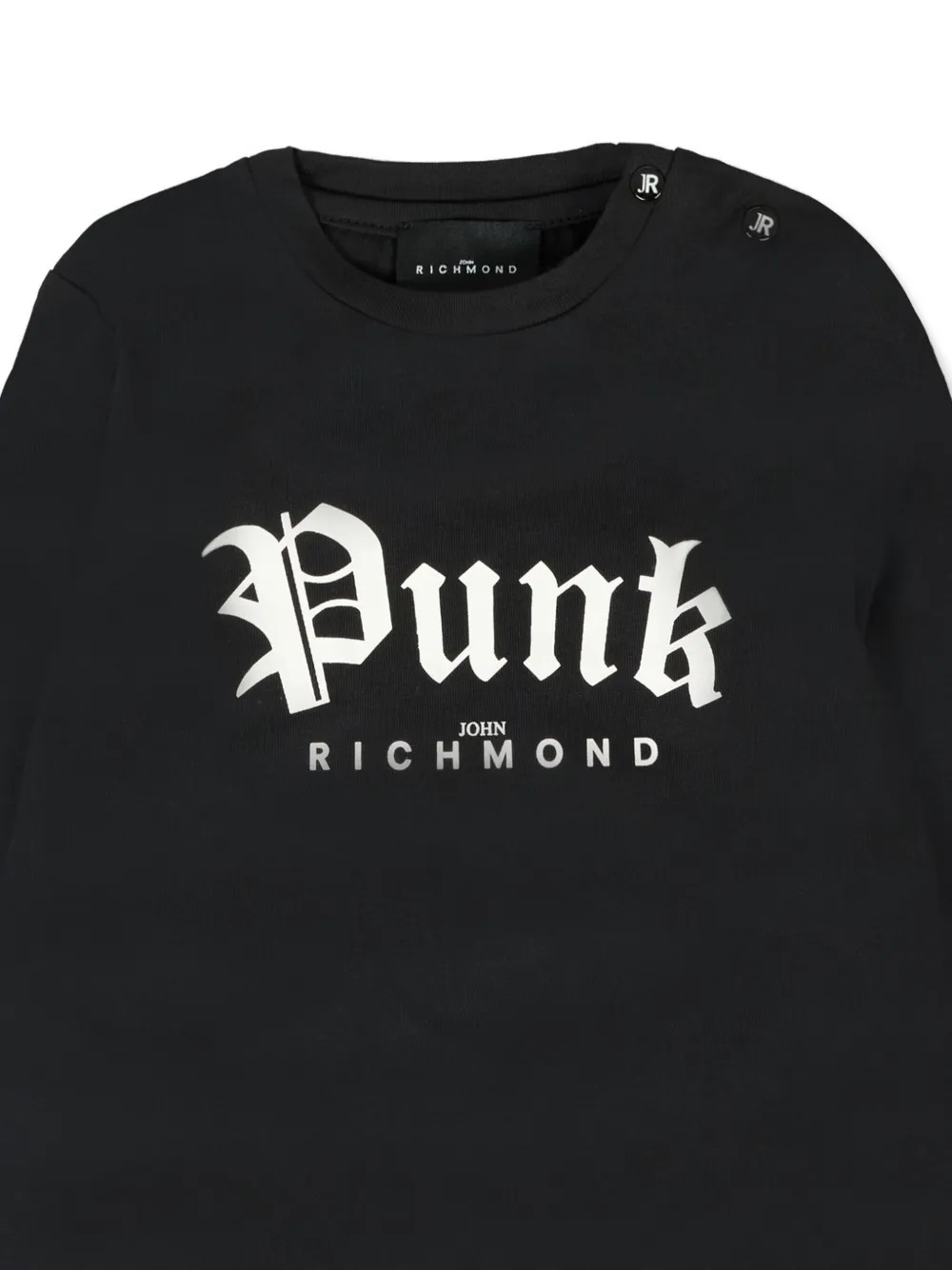 John Richmond Junior long-sleeve punk-print T-shirt Zwart