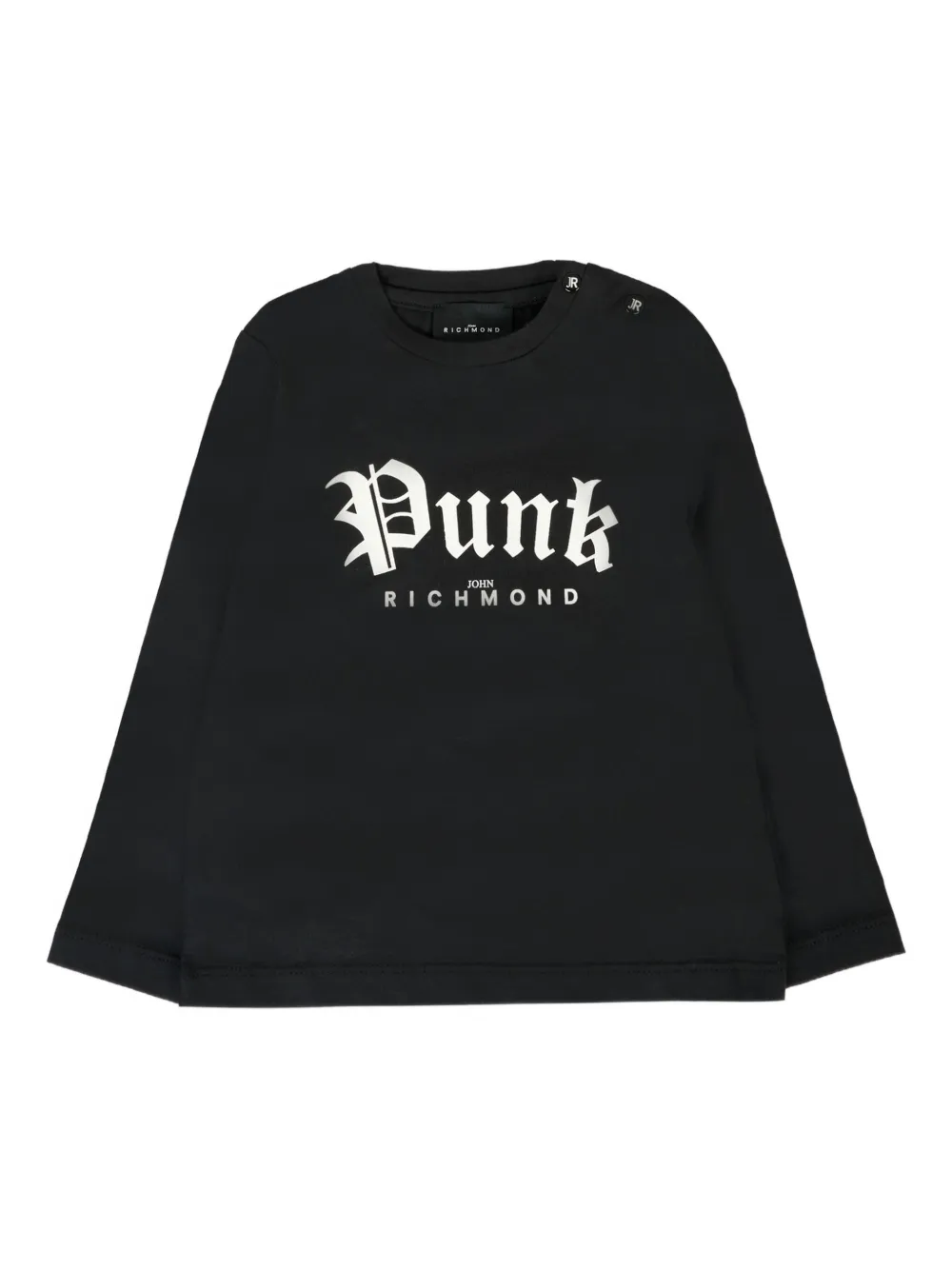 John Richmond Junior long-sleeve punk-print T-shirt Zwart