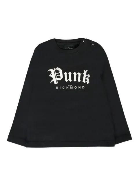 John Richmond Junior long-sleeve punk-print T-shirt