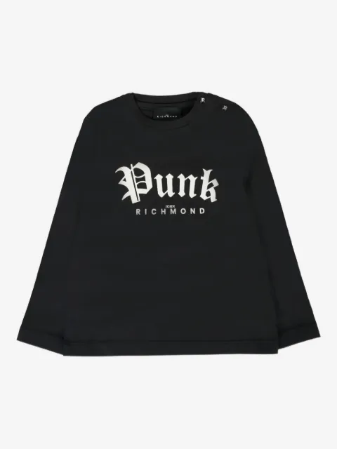 John Richmond Junior long-sleeve punk-print T-shirt