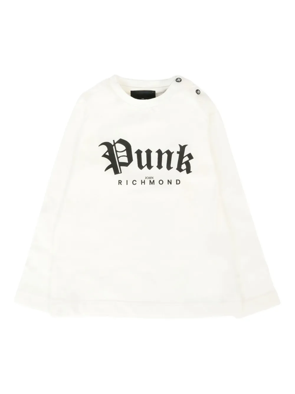 John Richmond Junior long-sleeve punk-graphic T-shirt Wit