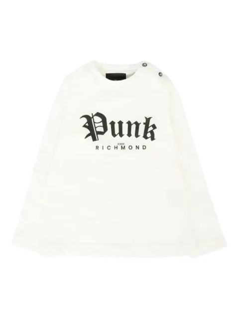 John Richmond Junior long-sleeve punk-graphic T-shirt