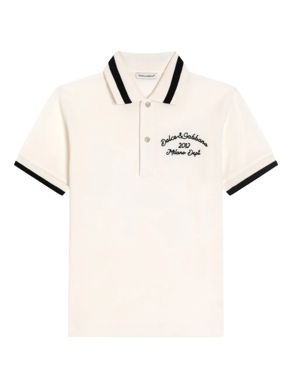 Dolce & Gabbana Kids embroidered polo shirt - WHITE