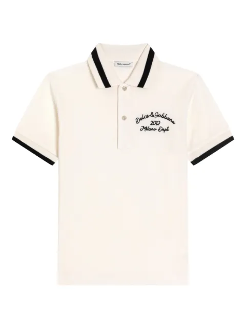 Dolce & Gabbana Kids Camisa polo com bordado