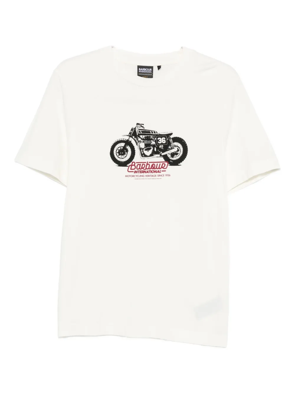 Barbour International Motorcycle-print T-shirt In White