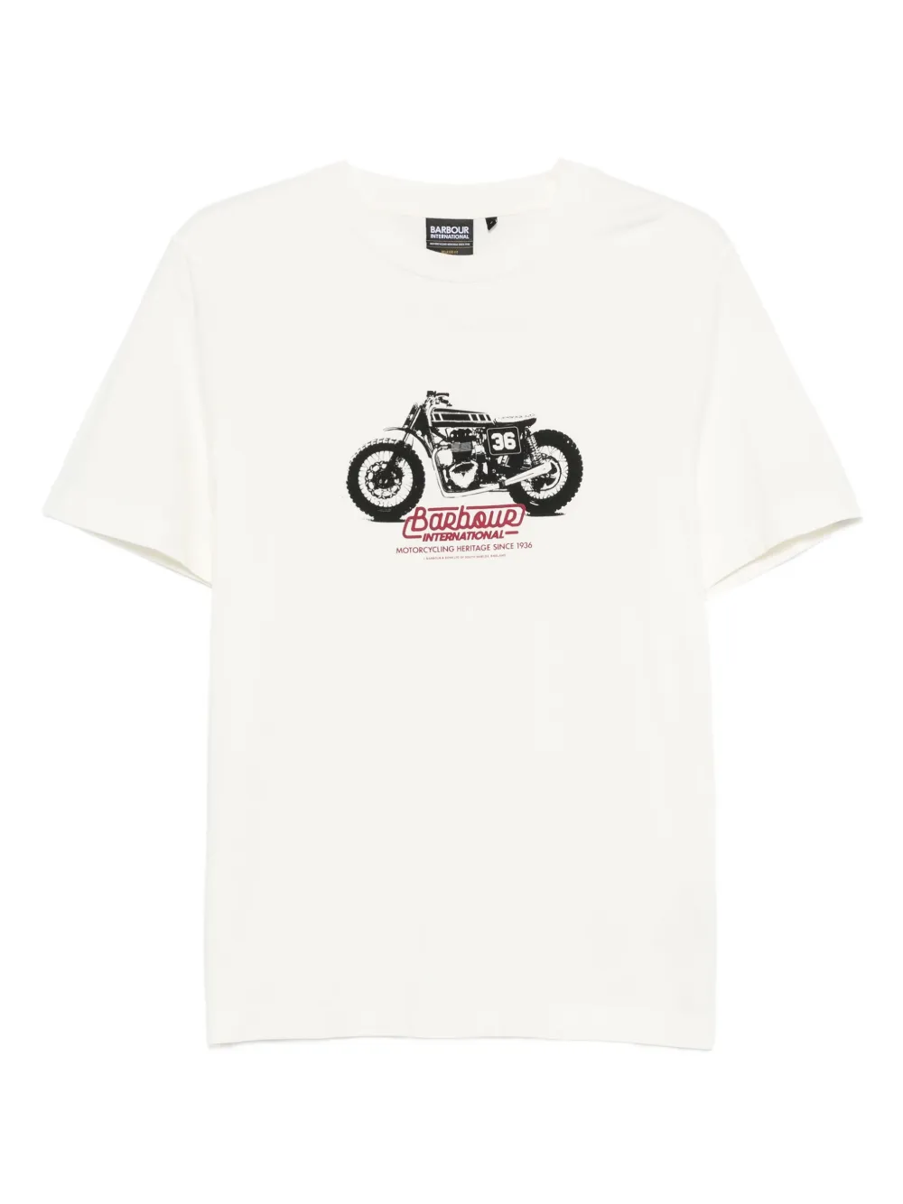 Barbour International motorcycle-print T-shirt | White | Image 1