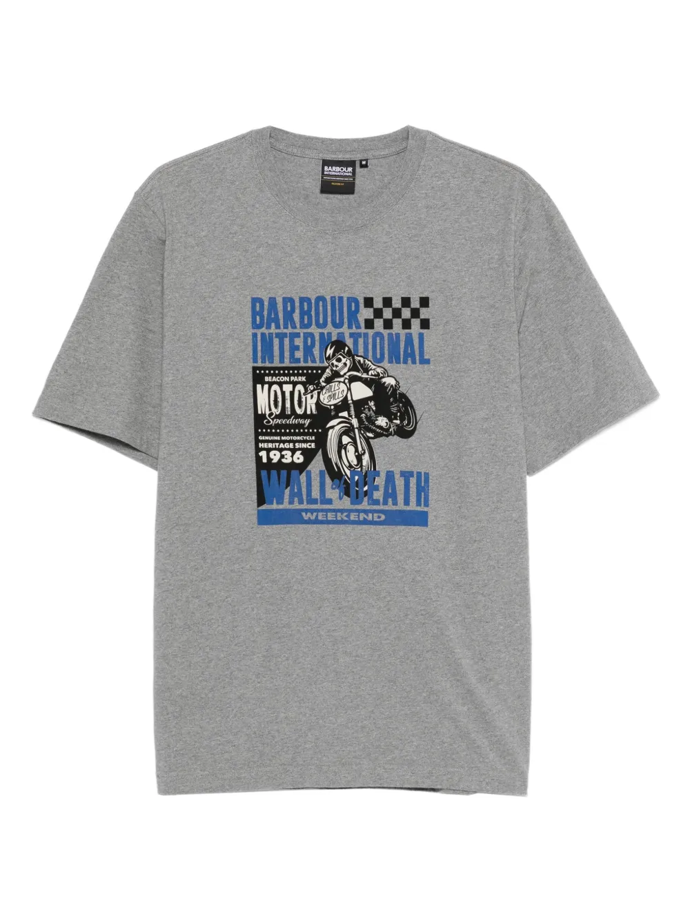 Barbour International motorcycle-print T-shirt | Grey | Image 1
