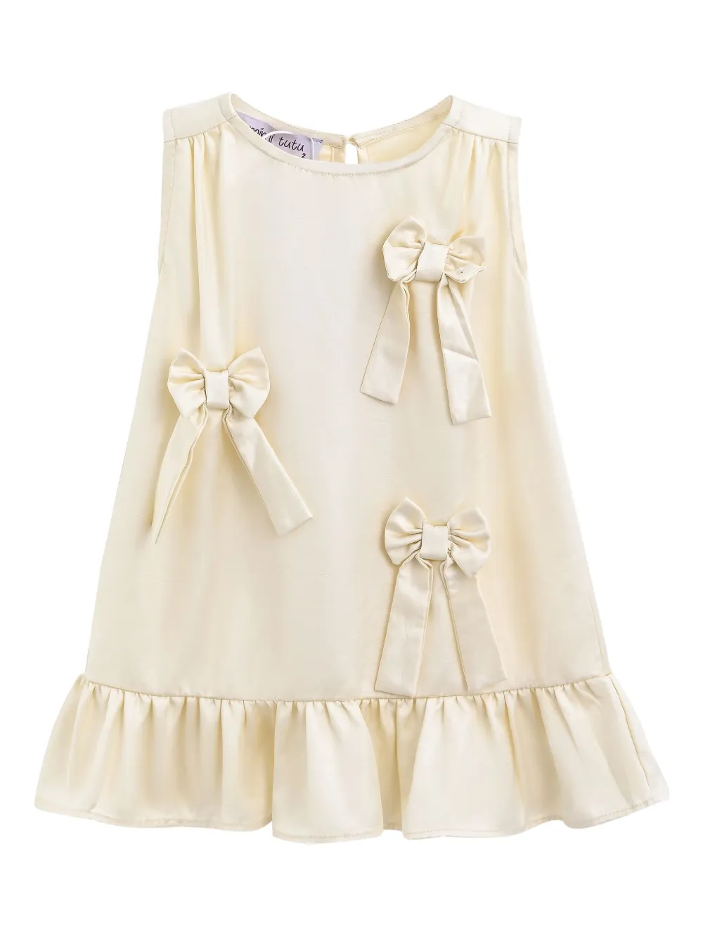 Mimi Tutu Sofia bow-embellished ruffled dress - イエロー Mimi Tutu Sofia bow-embellished ruffled dress - イエロー