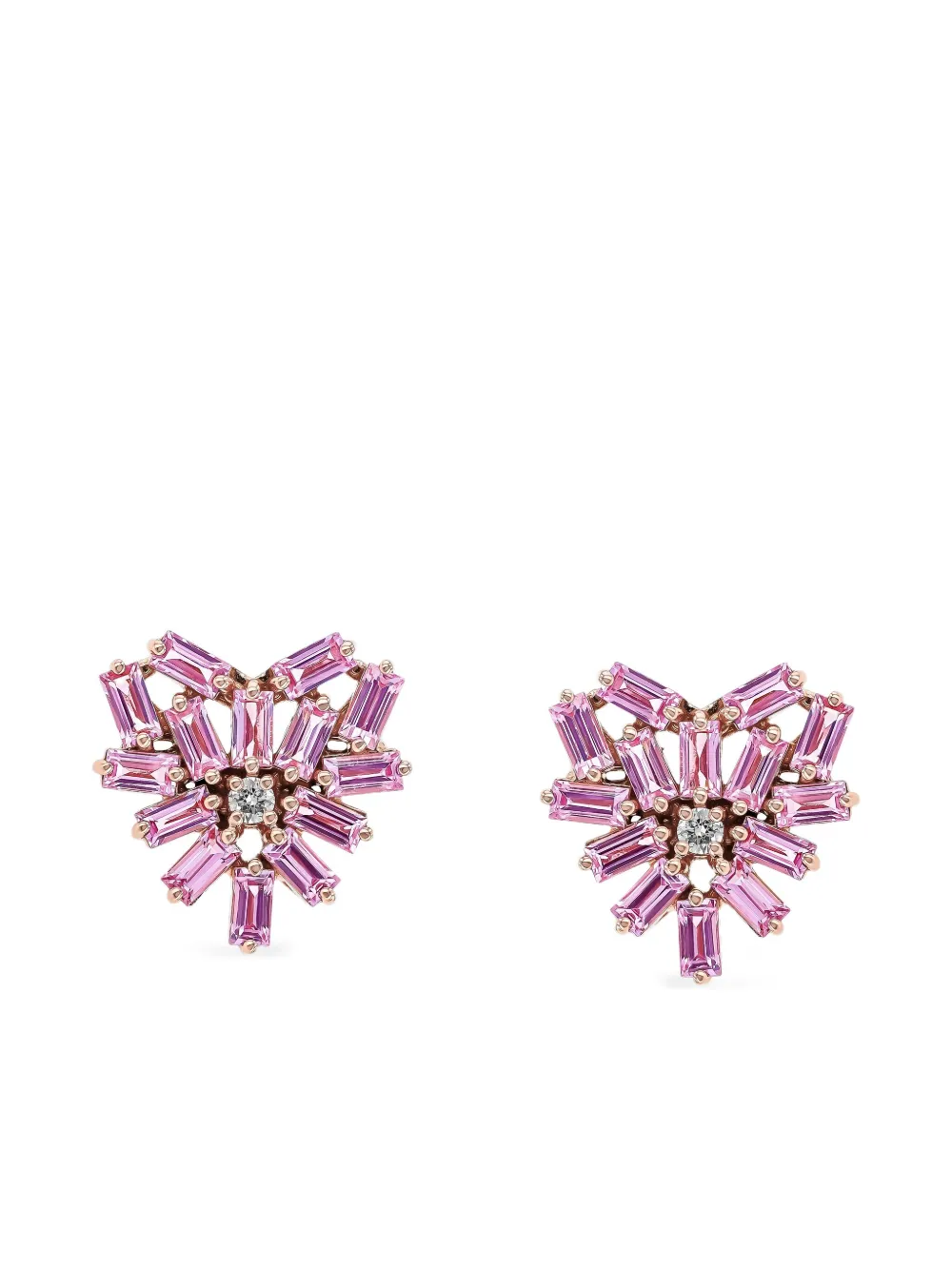 Suzanne Kalan 18K rose gold diamond and pink sapphire earrings | Gold | Image 1