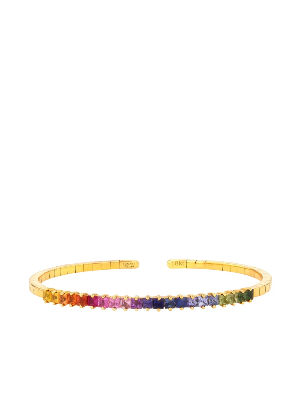 Suzanne Kalan Bracciale rigido Rainbow in oro giallo 18 carati con zaffiri