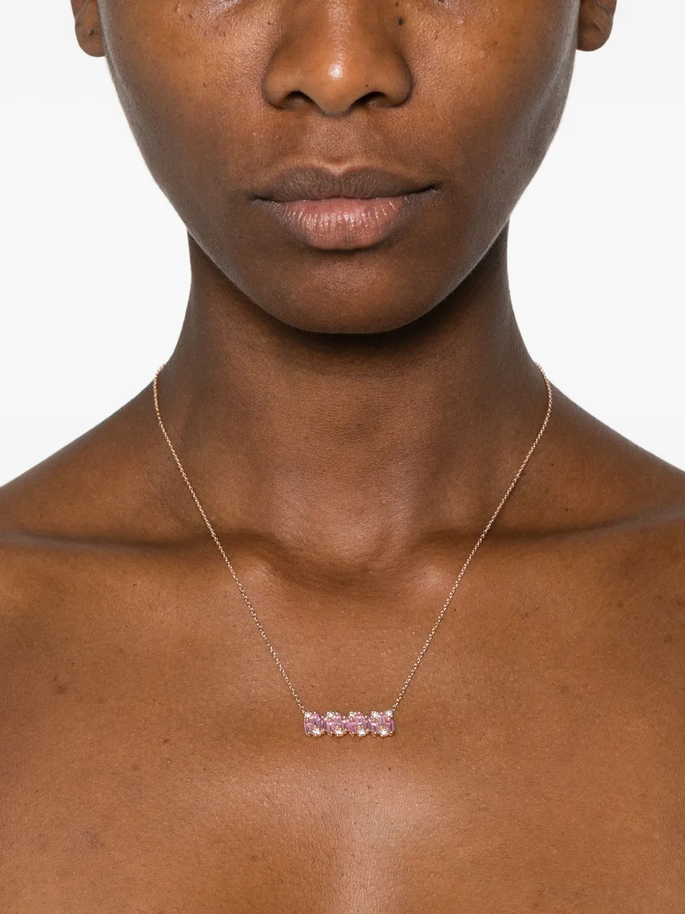 Suzanne Kalan 18K rose gold pink sapphire pendant necklace | Image 2