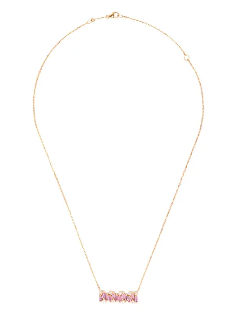 Suzanne Kalan 18K rose gold pink sapphire pendant necklace