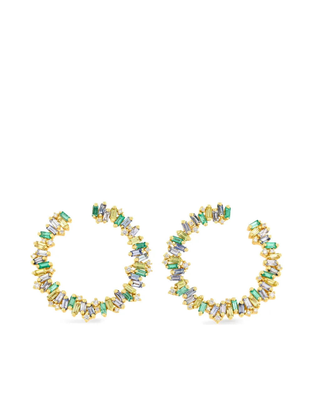 Suzanne Kalan 18K yellow gold Sideways sapphire and diamond earrings | Gold | Image 1