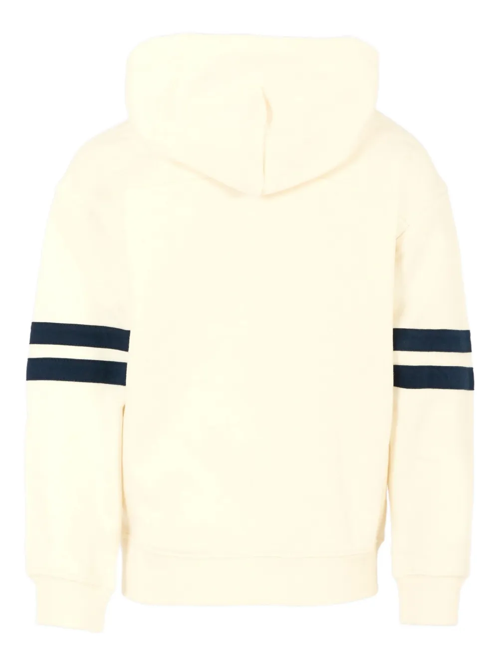 Tommy Hilfiger Junior logo-embroidered sleeve-stripe hoodie Beige