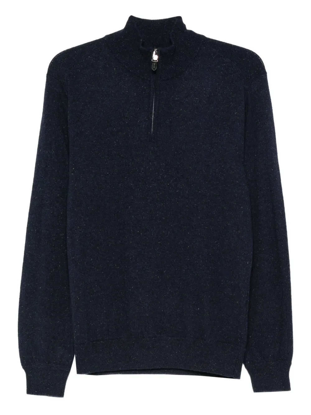 Canali half-zip speckled sweater | Blue | Image 1
