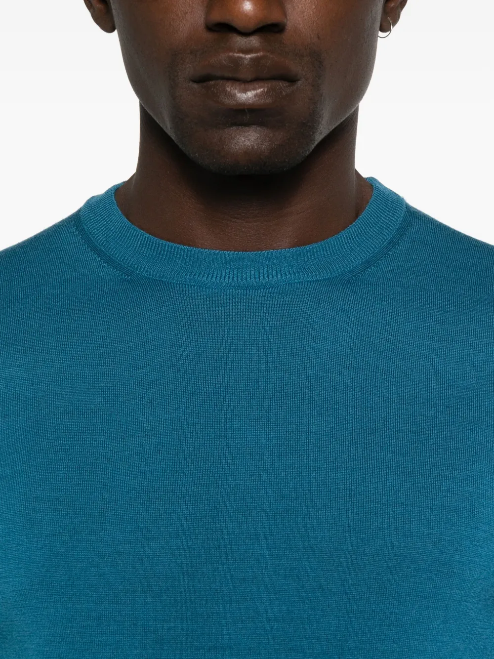 Canali Wollen trui met ronde hals Blauw