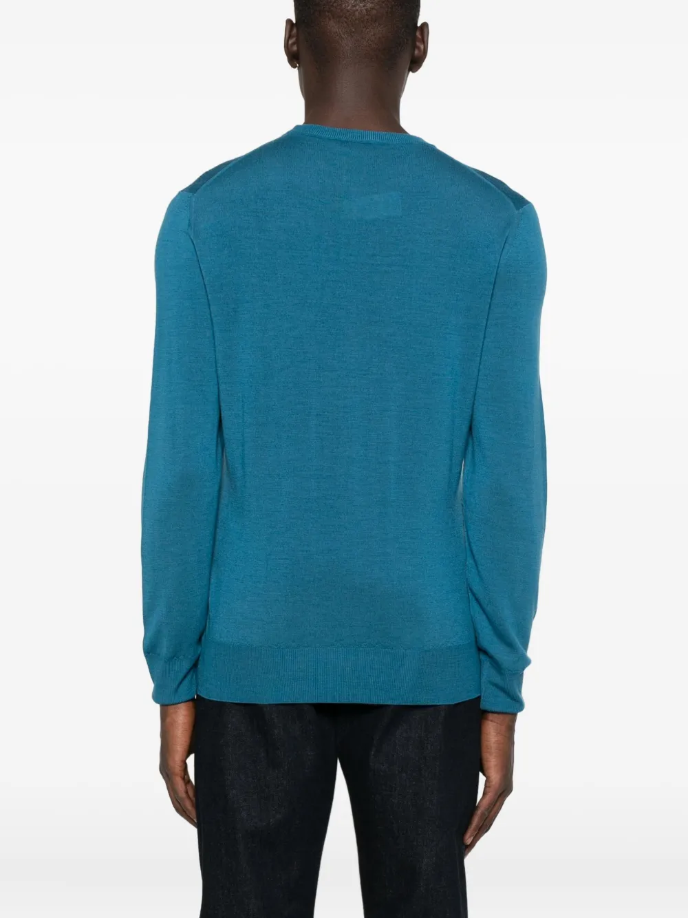 Canali Wollen trui met ronde hals Blauw