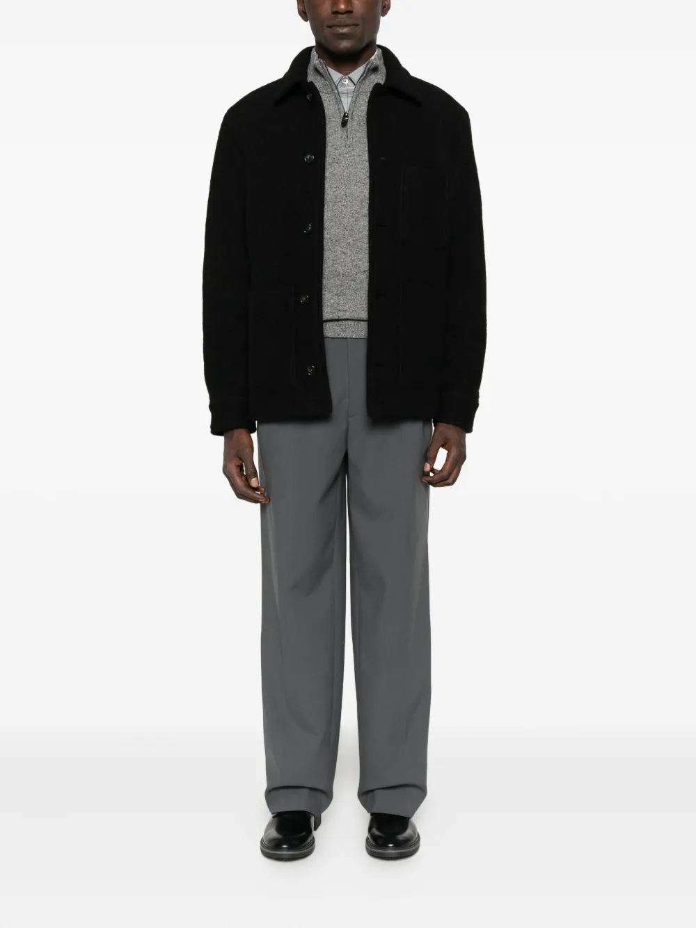 Canali Trui met halve rits - Grijs
