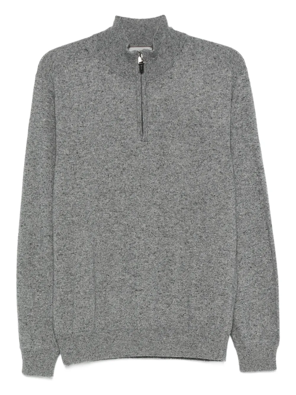Canali Donegal Quarter Zip Sweater In Gray
