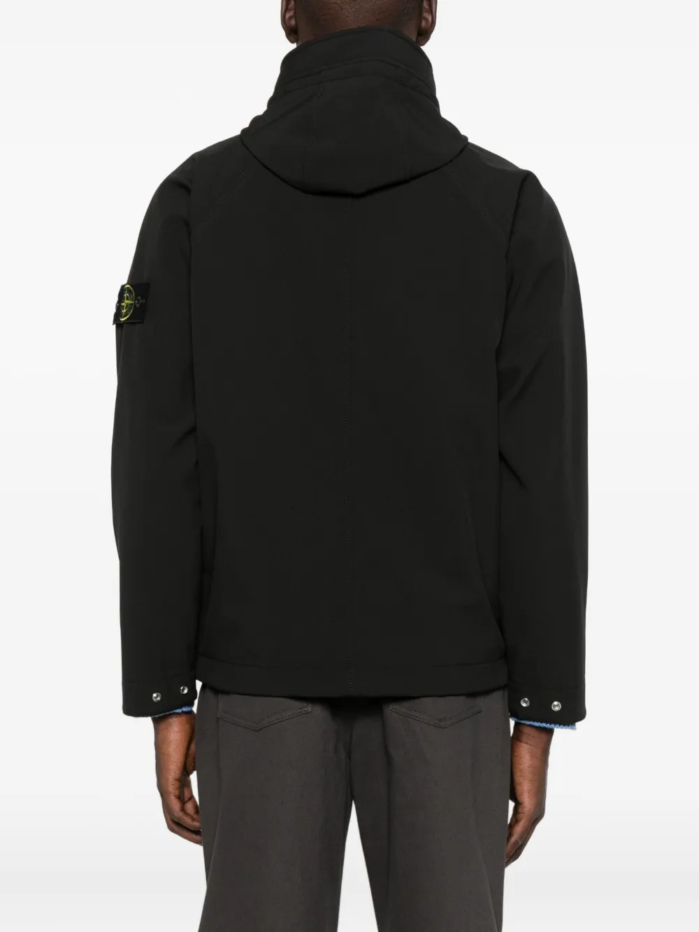 Stone Island Softshell parka met capuchon Zwart