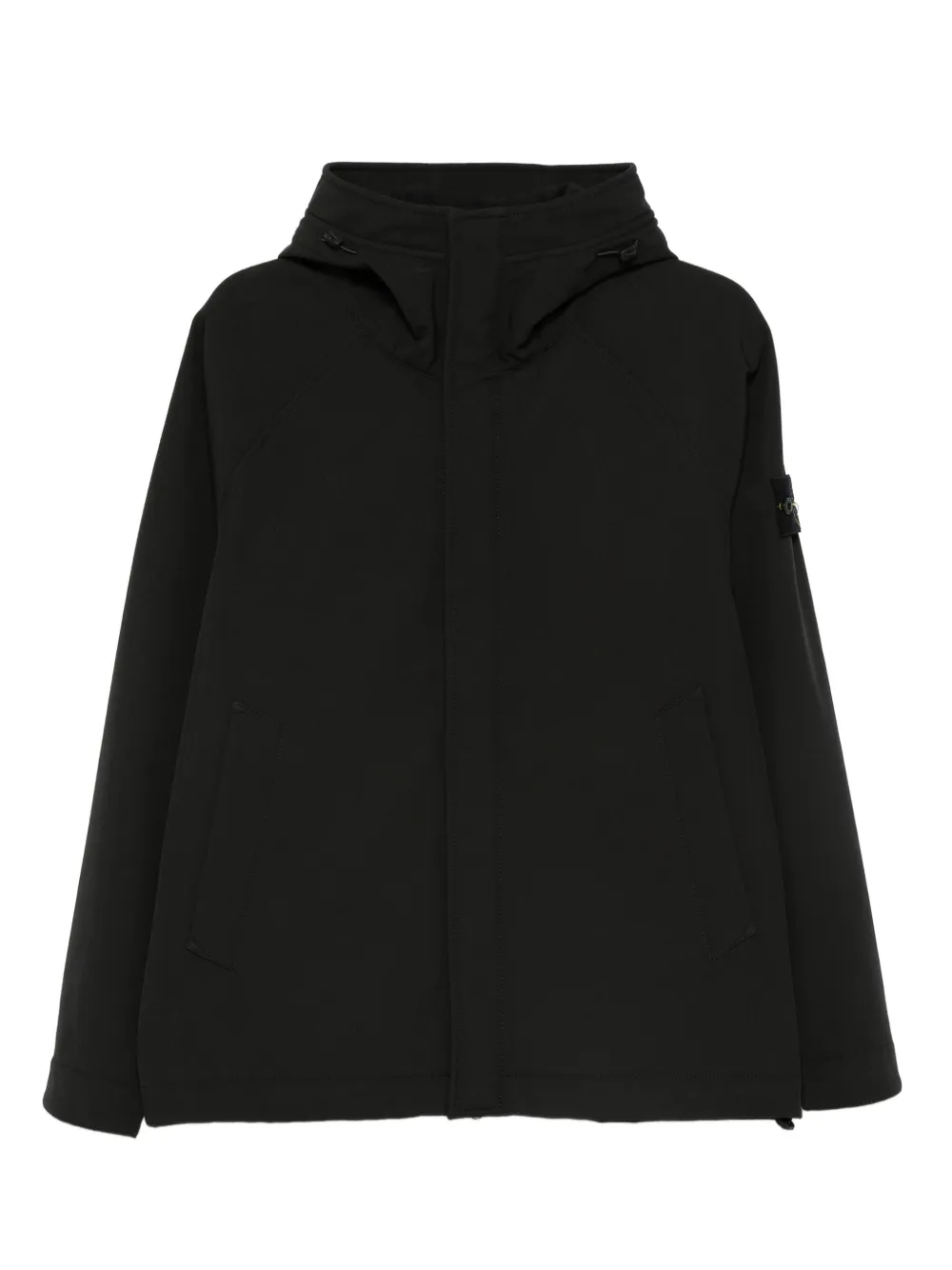 Stone Island Softshell parka met capuchon Zwart