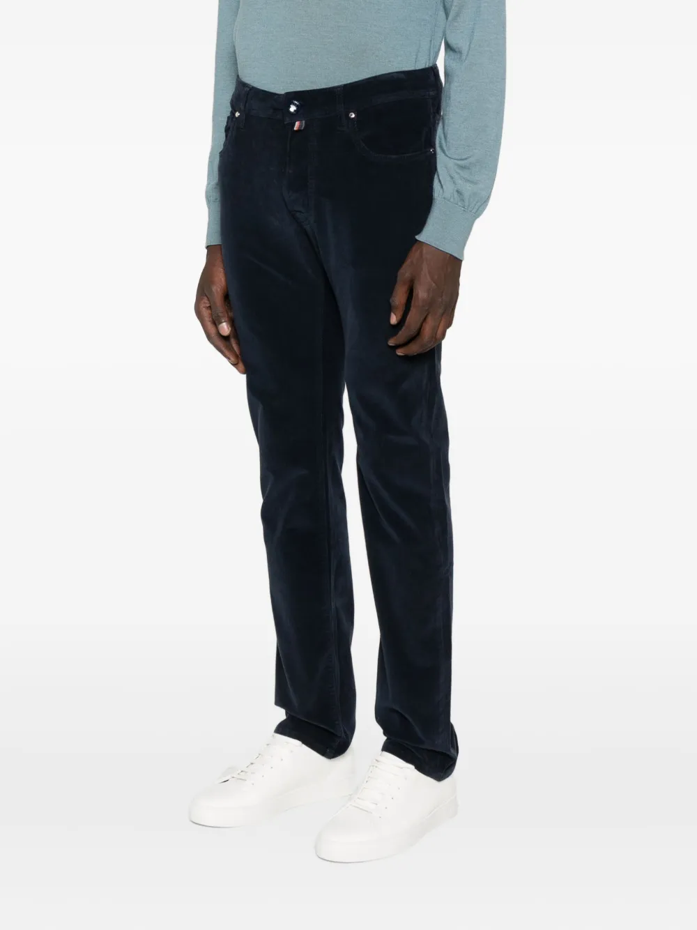 Jacob Cohën Verfraaide ribfluwelen broek Blauw
