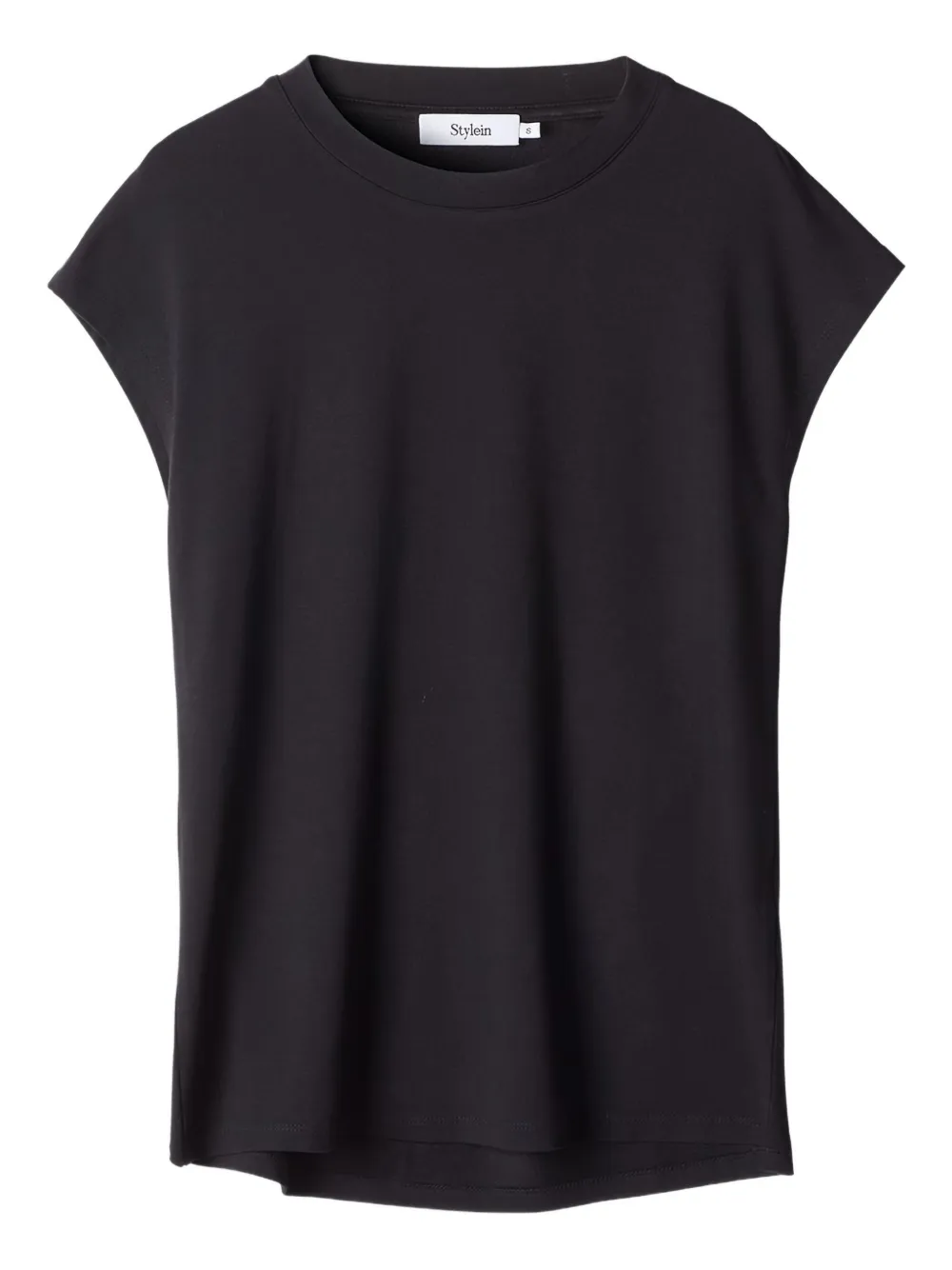 Stylein Canale Cap-sleeves Round-neck Top In Black
